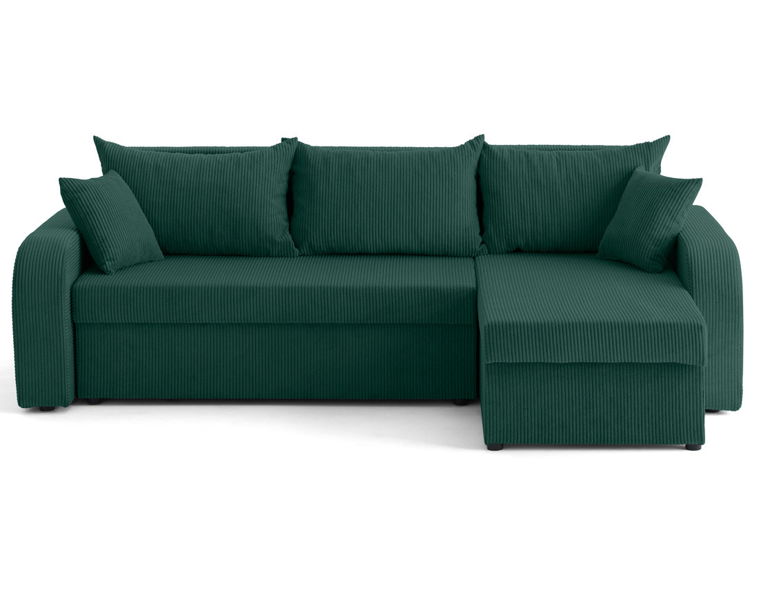 Canapé d'angle réversible convertible avec coffres 4 places en velours côtelé Valos