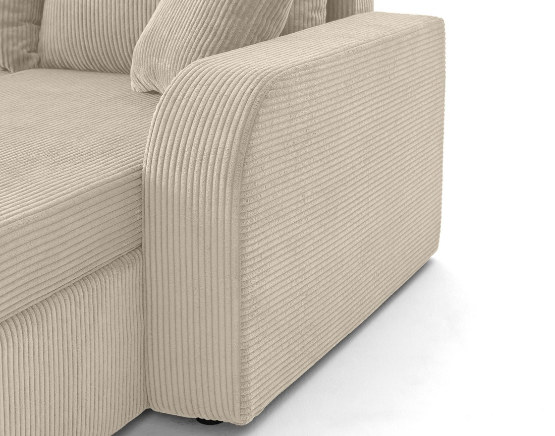 Canapé d'angle réversible convertible avec coffres 4 places en velours côtelé Valos