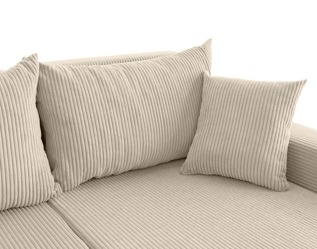 Canapé d'angle réversible convertible avec coffres 4 places en velours côtelé Valos