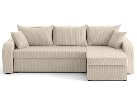 Canapé d'angle réversible convertible avec coffres 4 places en velours côtelé Valos