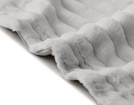 Plaid 100x140 cm en fausse fourrure côtelé et velours Arezzo