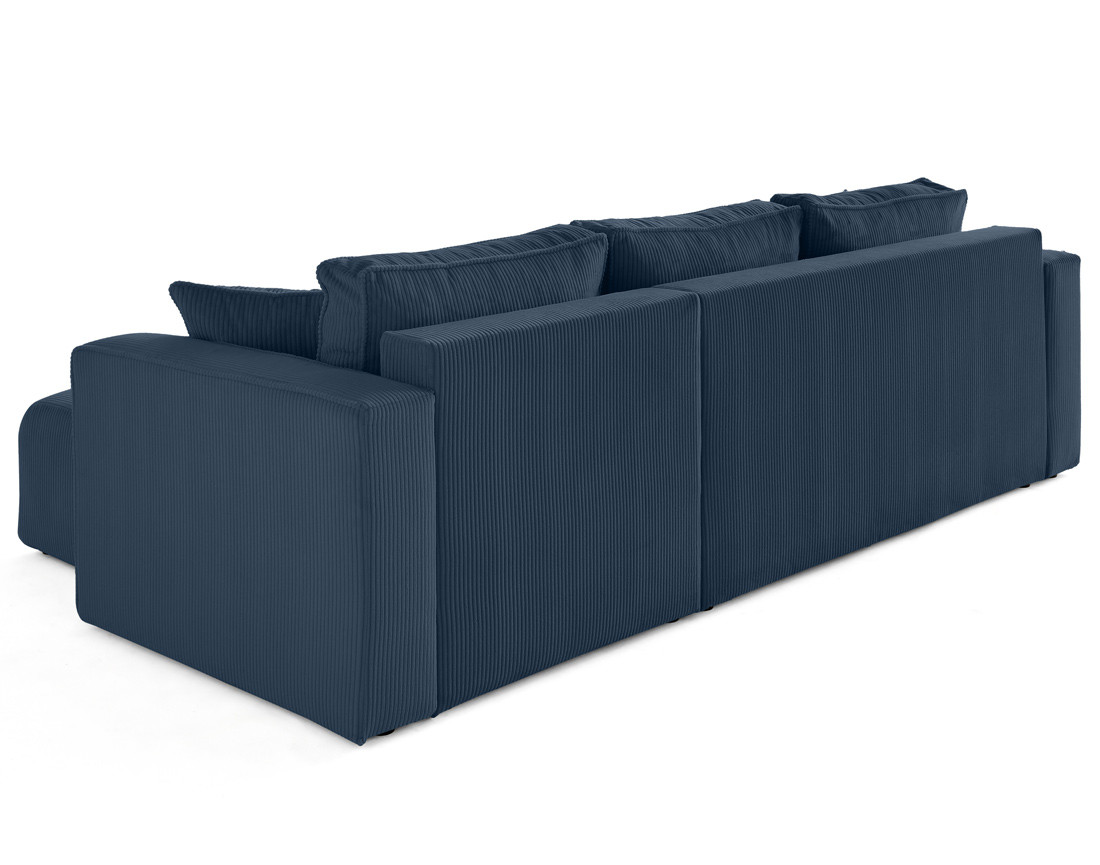 Canapé d'angle déhoussable réversible 4 places en velours côtelé Topaze
