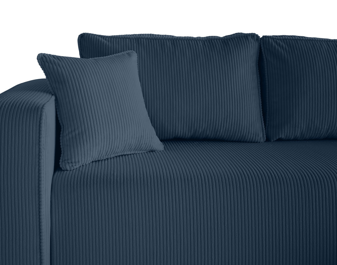 Canapé d'angle déhoussable réversible 4 places en velours côtelé Topaze