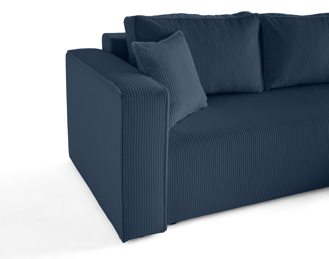 Canapé d'angle déhoussable réversible 4 places en velours côtelé Topaze