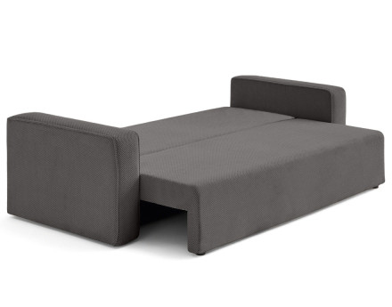 Canapé droit 3 places convertible avec coffre en velours texturé Topaze