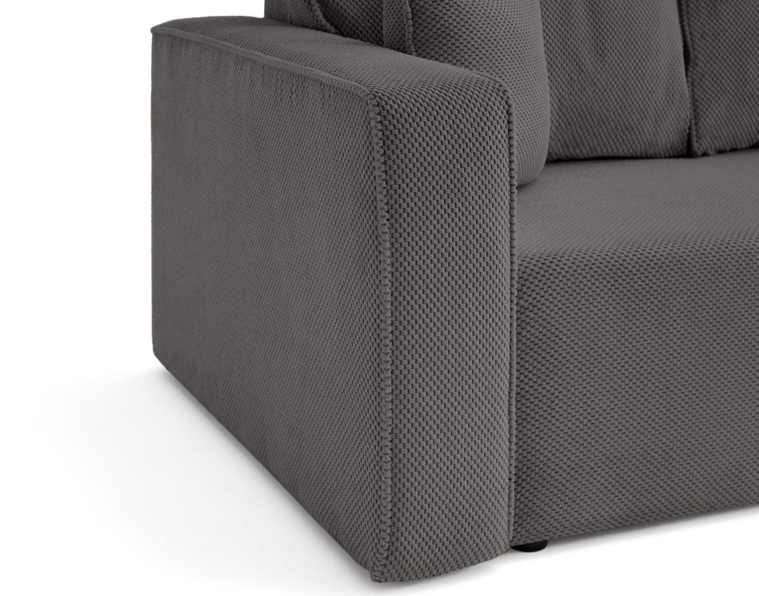 Canapé droit 3 places convertible avec coffre en velours texturé Topaze Canapé droit 3 places convertible avec coffre en velours texturé Topaze