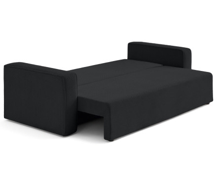 Canapé droit 3 places convertible avec coffre en velours texturé Topaze