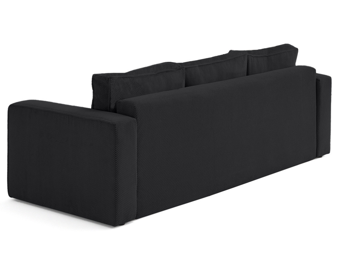 Canapé droit 3 places convertible avec coffre en velours texturé Topaze Canapé droit 3 places convertible avec coffre en velours texturé Topaze