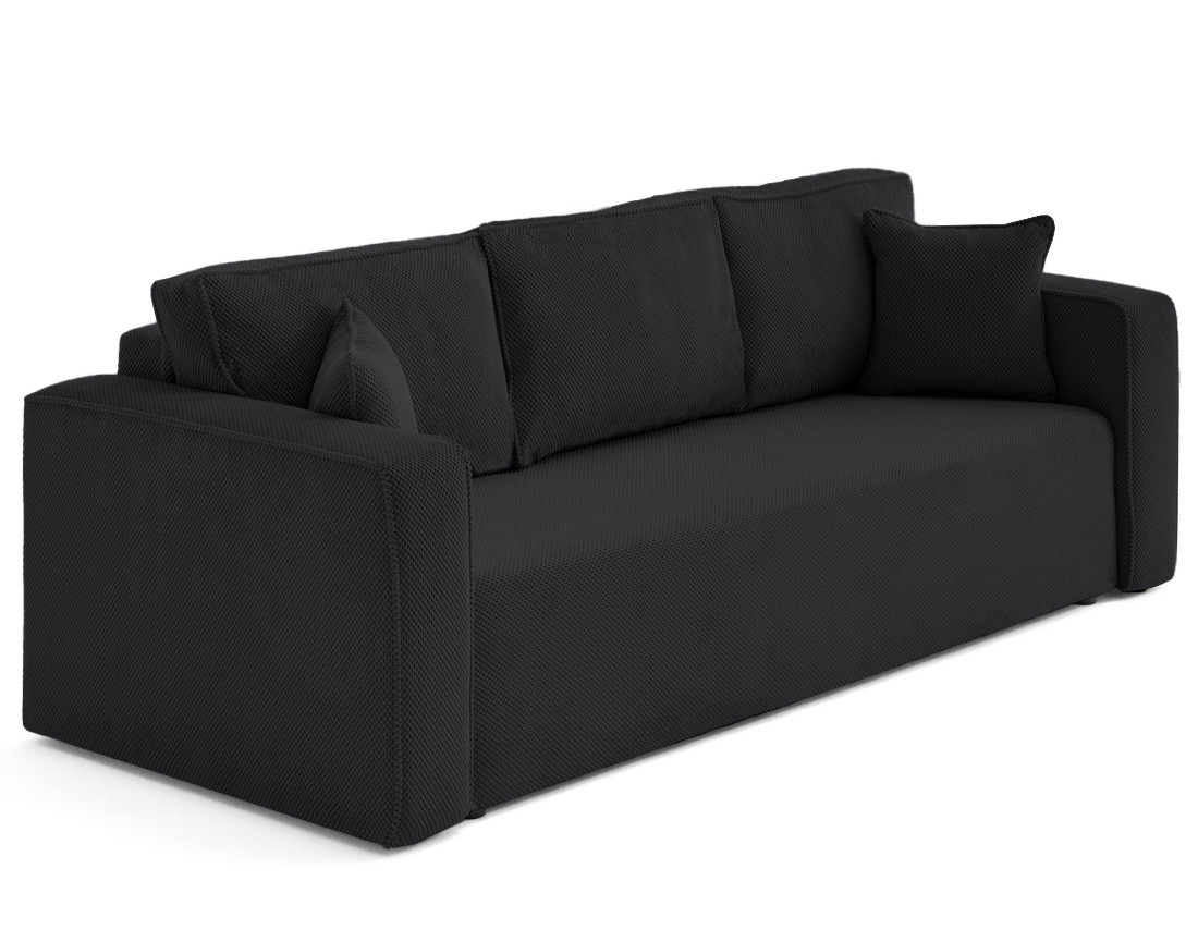 Canapé droit 3 places convertible avec coffre en velours texturé Topaze Canapé droit 3 places convertible avec coffre en velours texturé Topaze