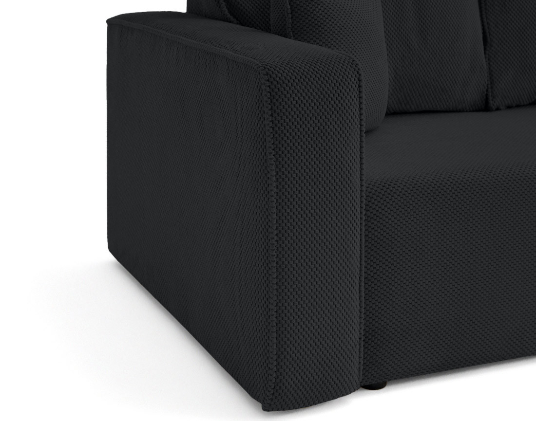 Canapé droit 3 places convertible avec coffre en velours texturé Topaze Canapé droit 3 places convertible avec coffre en velours texturé Topaze