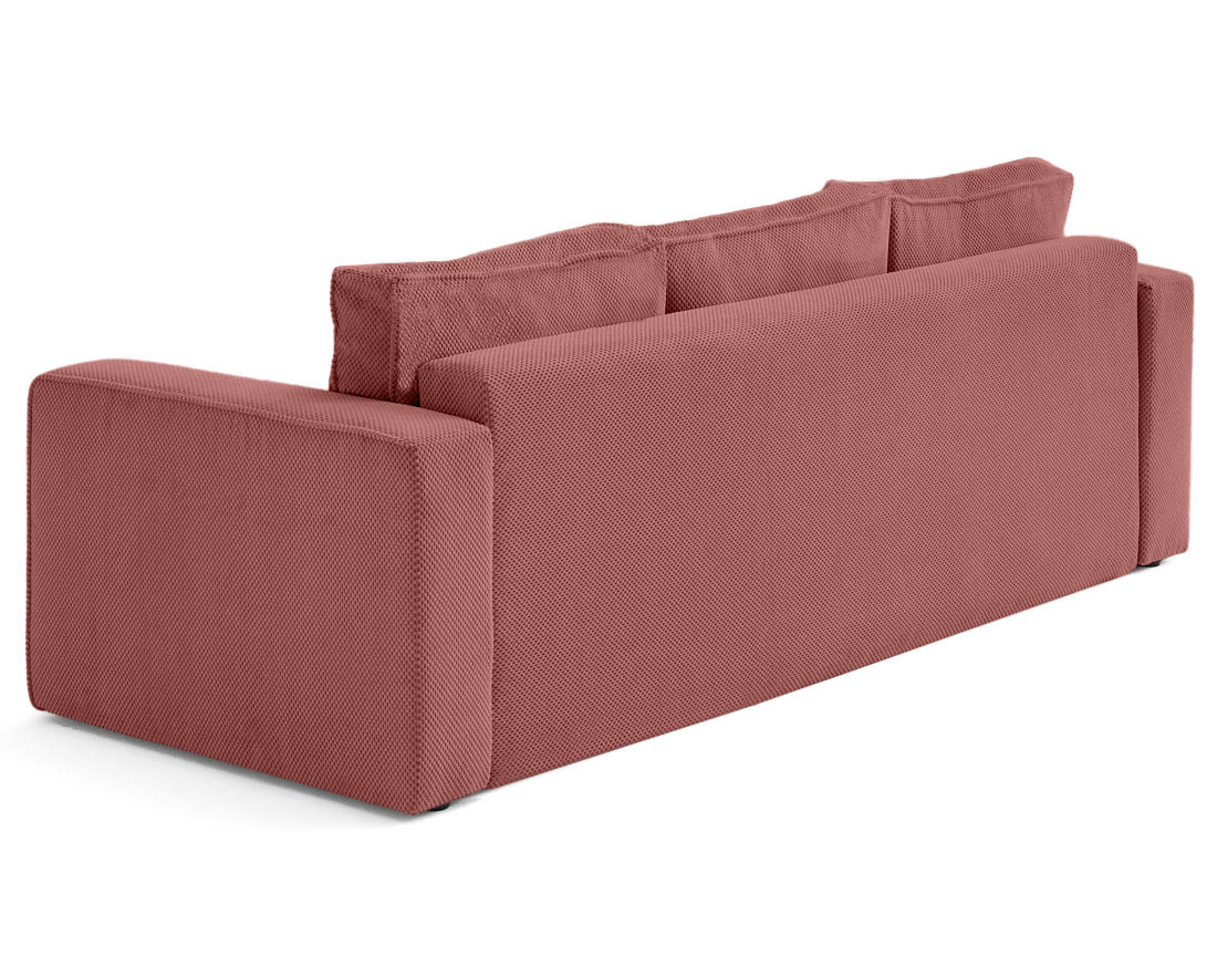 Canapé droit 3 places convertible avec coffre en velours texturé Topaze Canapé droit 3 places convertible avec coffre en velours texturé Topaze