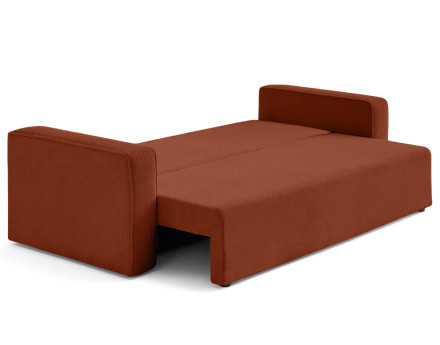 Canapé droit 3 places convertible avec coffre en velours texturé Topaze