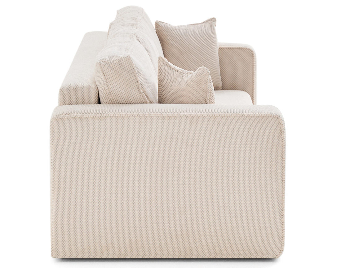 Canapé droit 3 places convertible avec coffre en velours texturé Topaze