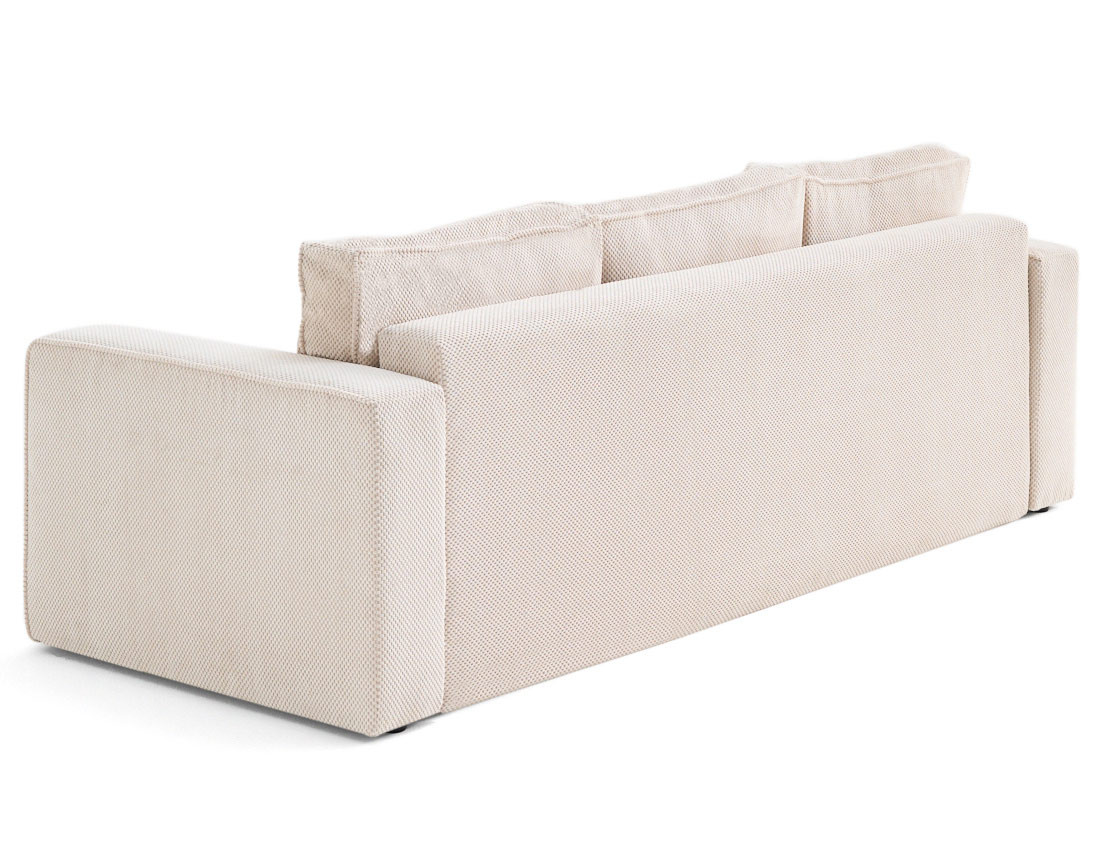 Canapé droit 3 places convertible avec coffre en velours texturé Topaze