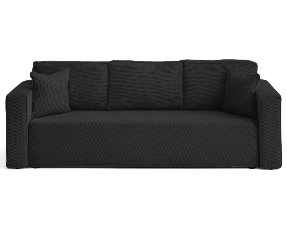 Canapé droit 3 places convertible avec coffre en velours texturé Topaze Canapé droit 3 places convertible avec coffre en velours texturé Topaze