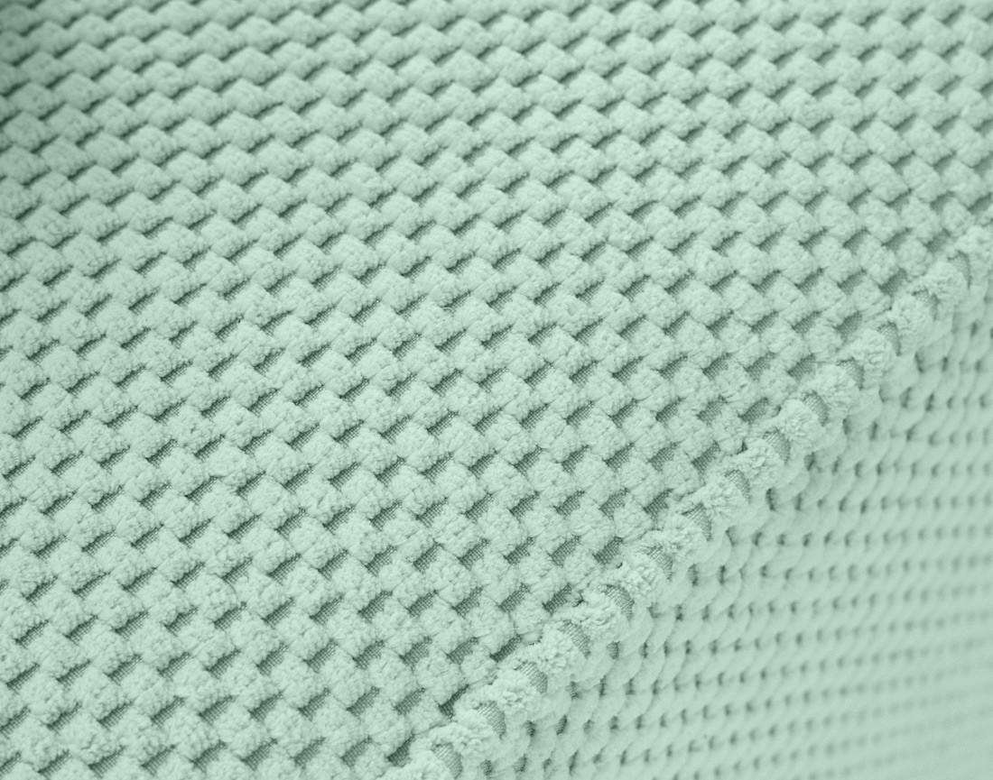 Canapé panoramique en U 7 places convertible avec coffre en velours texturé Topaze