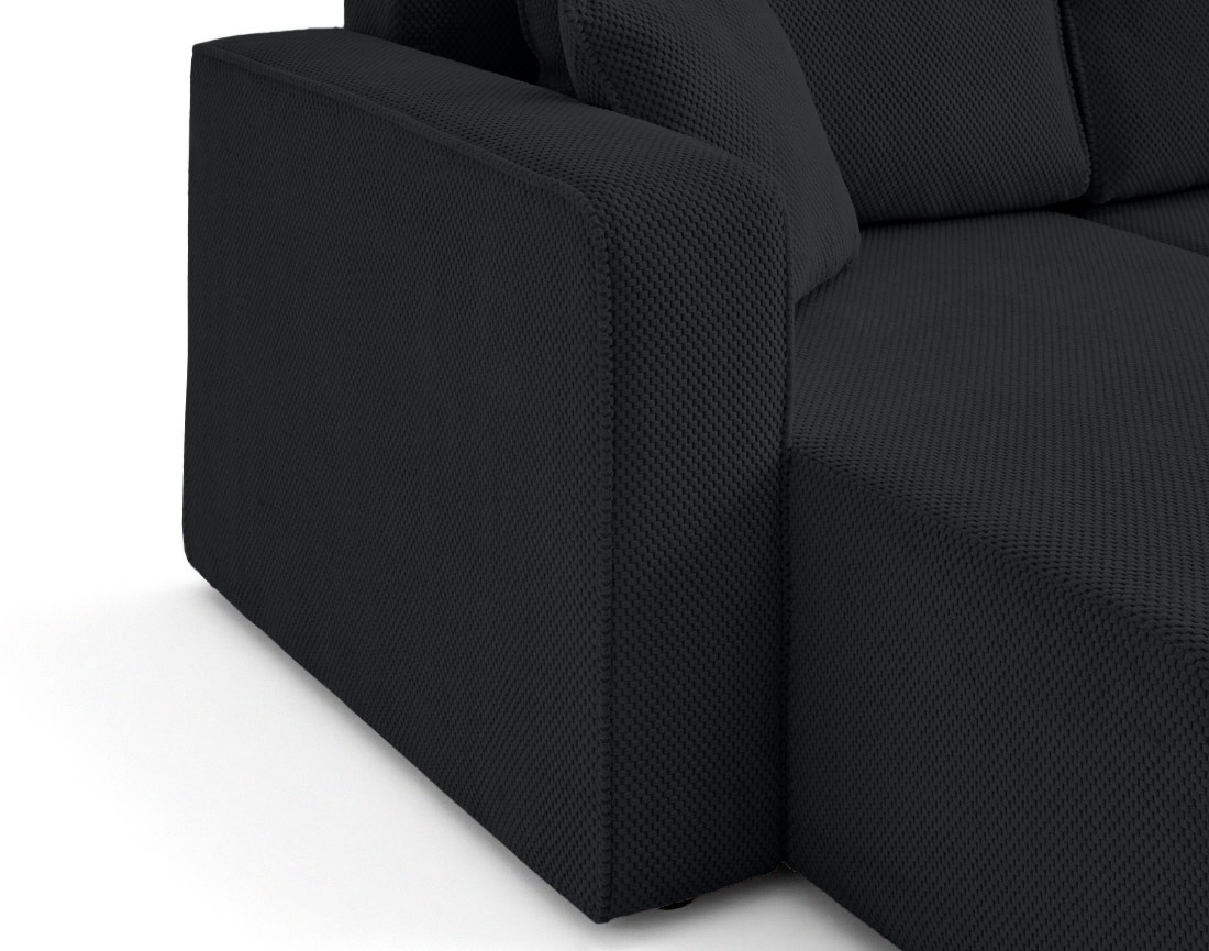 Canapé panoramique en U 7 places convertible avec coffre en velours texturé Topaze Canapé panoramique en U 7 places convertible avec coffre en velours texturé Topaze
