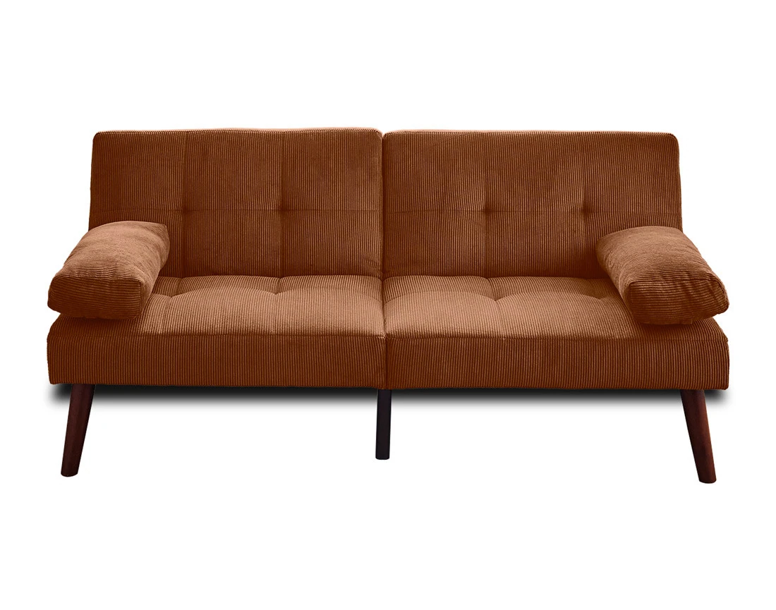 Canapé convertible clic-clac 2 places en velours côtelé Philae