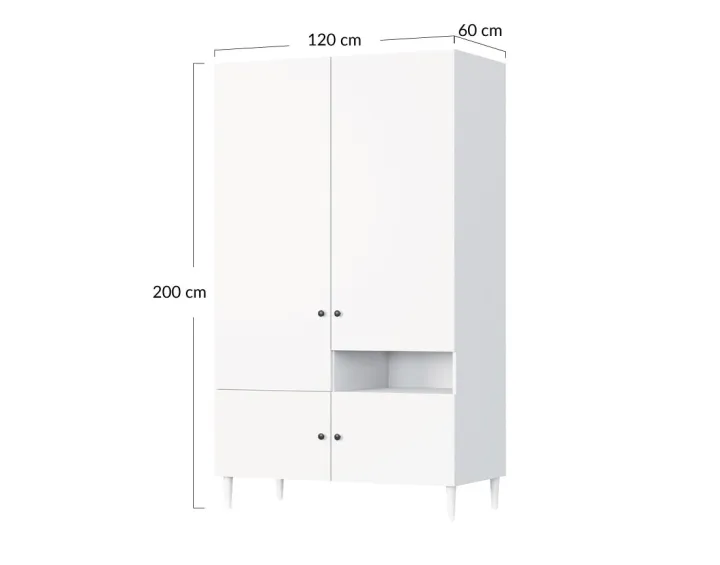 Armoire blanc 120x200 cm Gaby