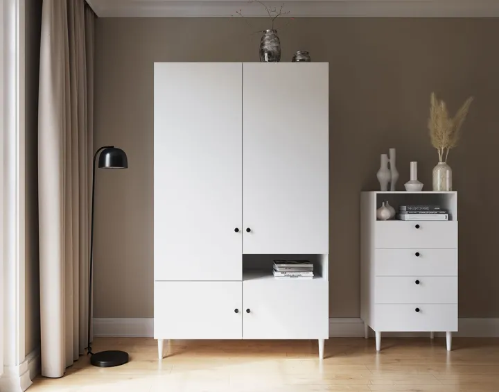 Armoire blanc 120x200 cm Gaby