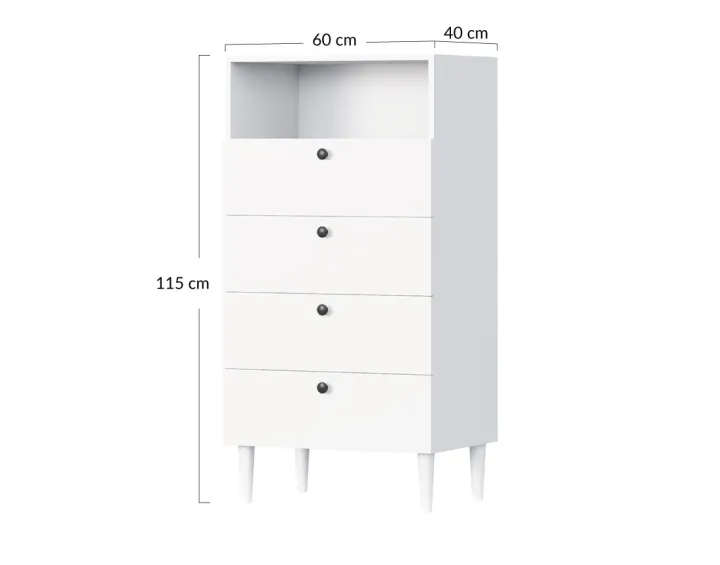 Commode blanc 60x115 cm Gaby