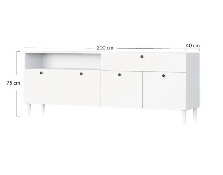 Buffet blanc 200 cm Gaby