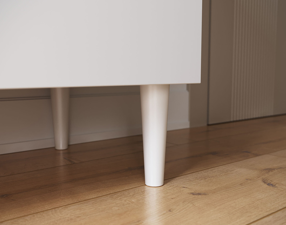 Buffet blanc 4 portes, 1 porte et 1 niche 200 cm Gaby