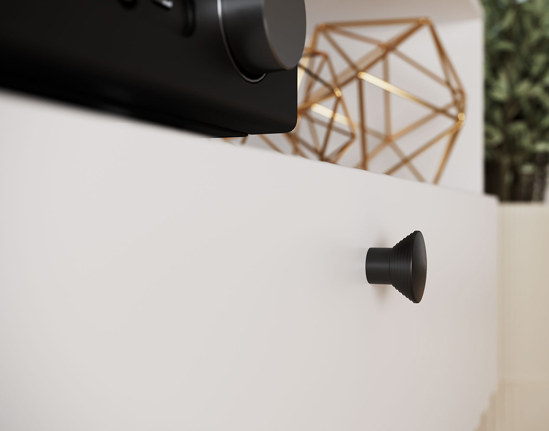 Meuble TV blanc 2 tiroirs et 2 niches 200 cm Gaby