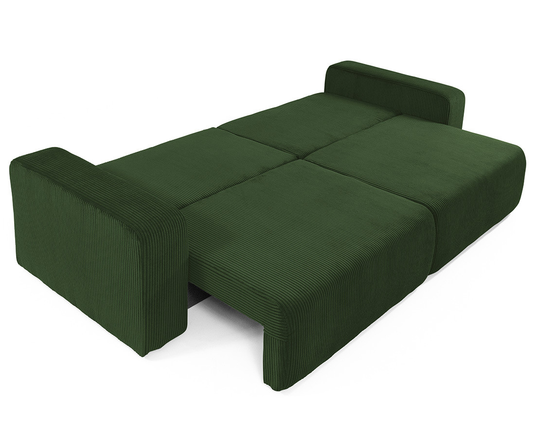 Canapé droit 3 places convertible avec coffre en velours côtelé Artemisa