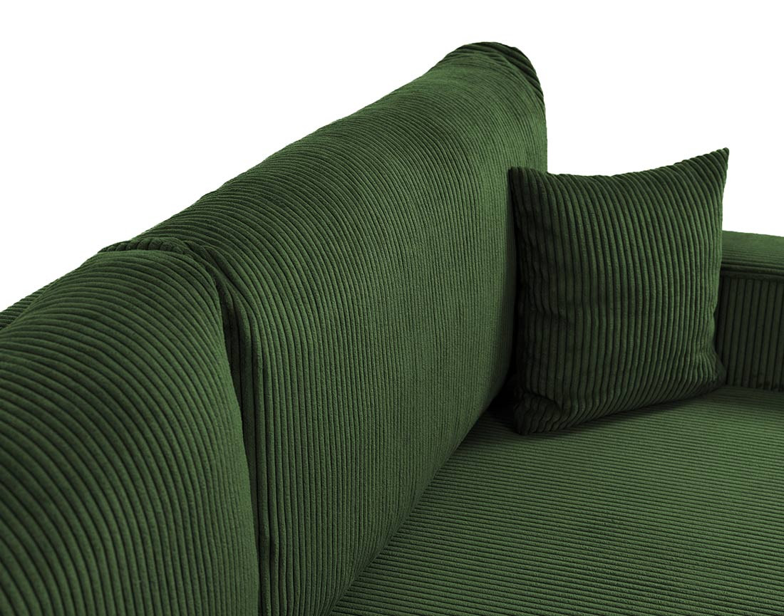 Canapé droit 3 places convertible avec coffre en velours côtelé Artemisa