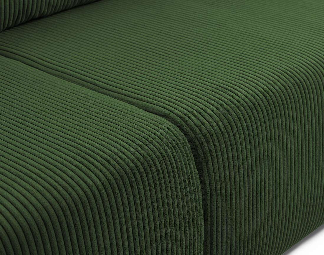 Canapé droit 3 places convertible avec coffre en velours côtelé Artemisa