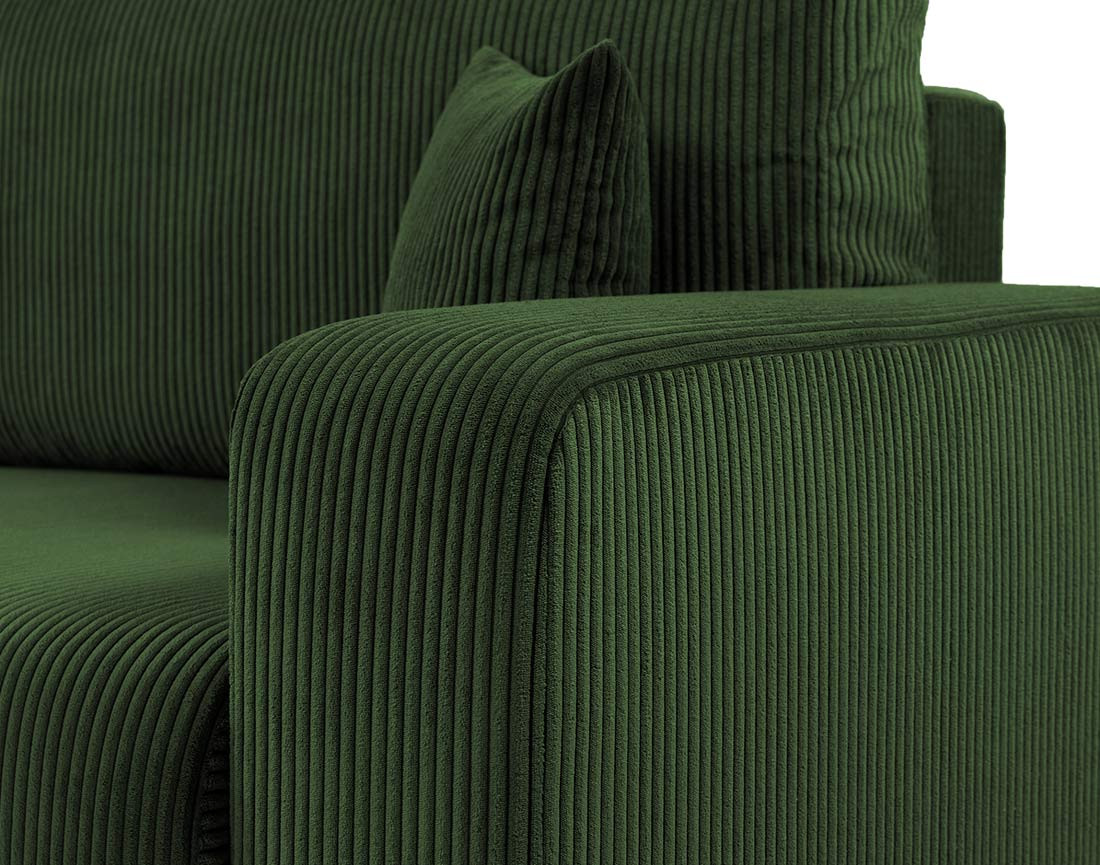 Canapé droit 3 places convertible avec coffre en velours côtelé Artemisa