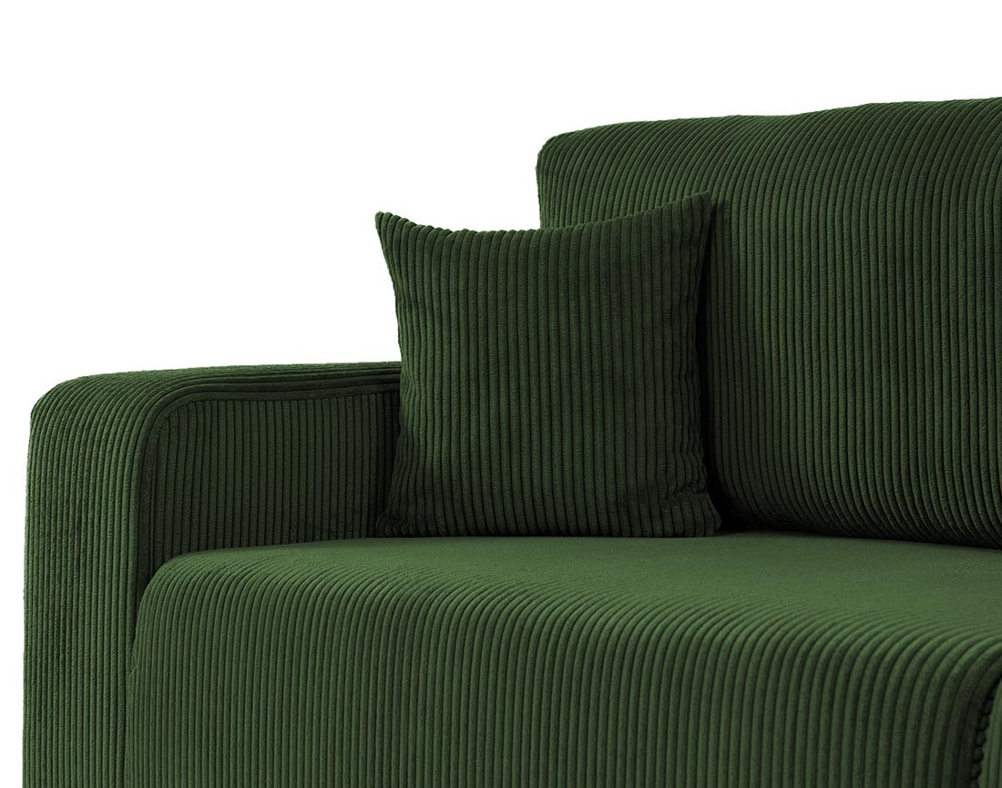 Canapé droit 3 places convertible avec coffre en velours côtelé Artemisa