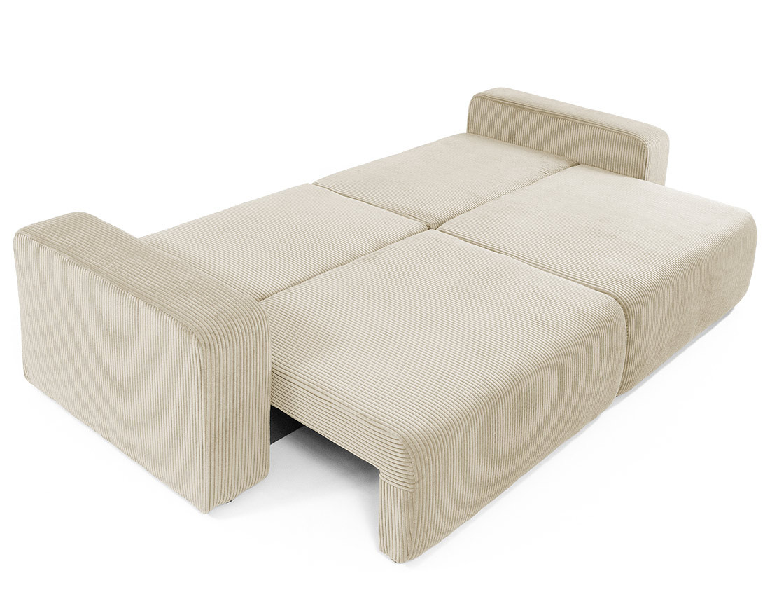 Canapé droit 3 places convertible avec coffre en velours côtelé Artemisa Canapé droit 3 places convertible avec coffre en velours côtelé Artemisa