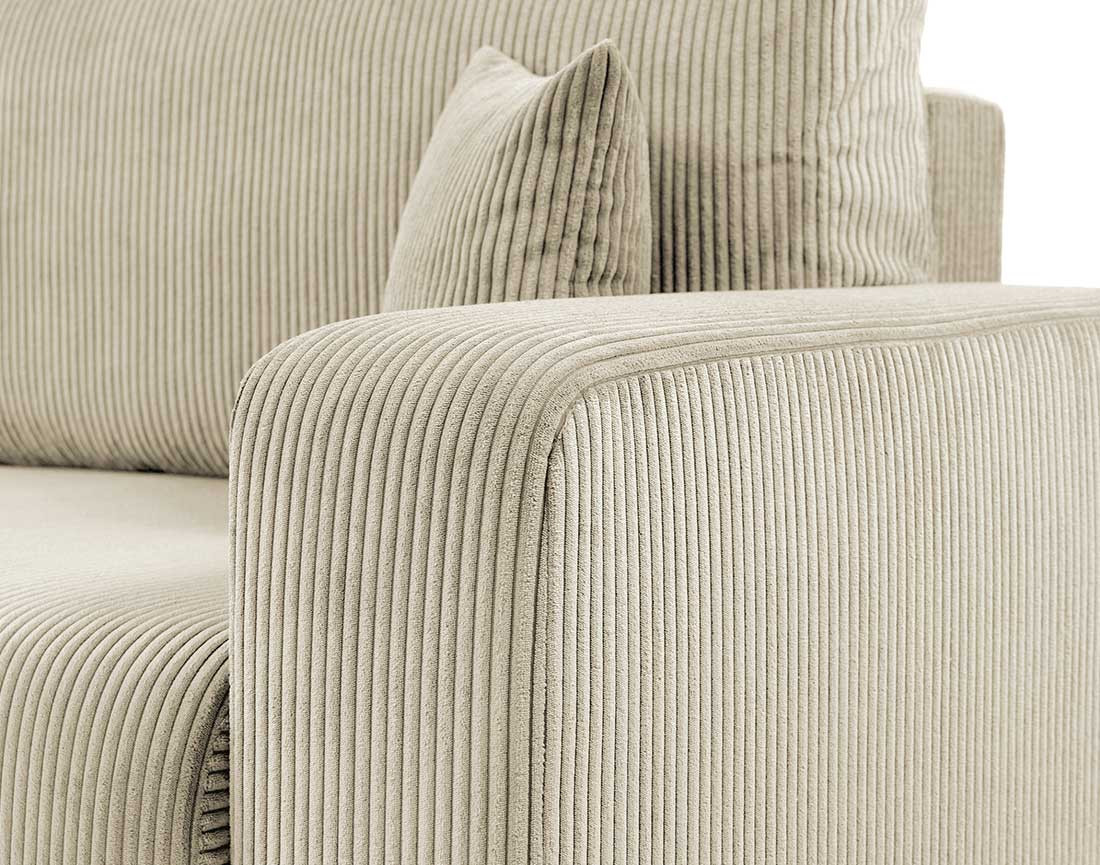 Canapé droit 3 places convertible avec coffre en velours côtelé Artemisa Canapé droit 3 places convertible avec coffre en velours côtelé Artemisa