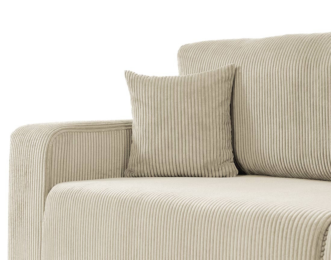 Canapé droit 3 places convertible avec coffre en velours côtelé Artemisa Canapé droit 3 places convertible avec coffre en velours côtelé Artemisa