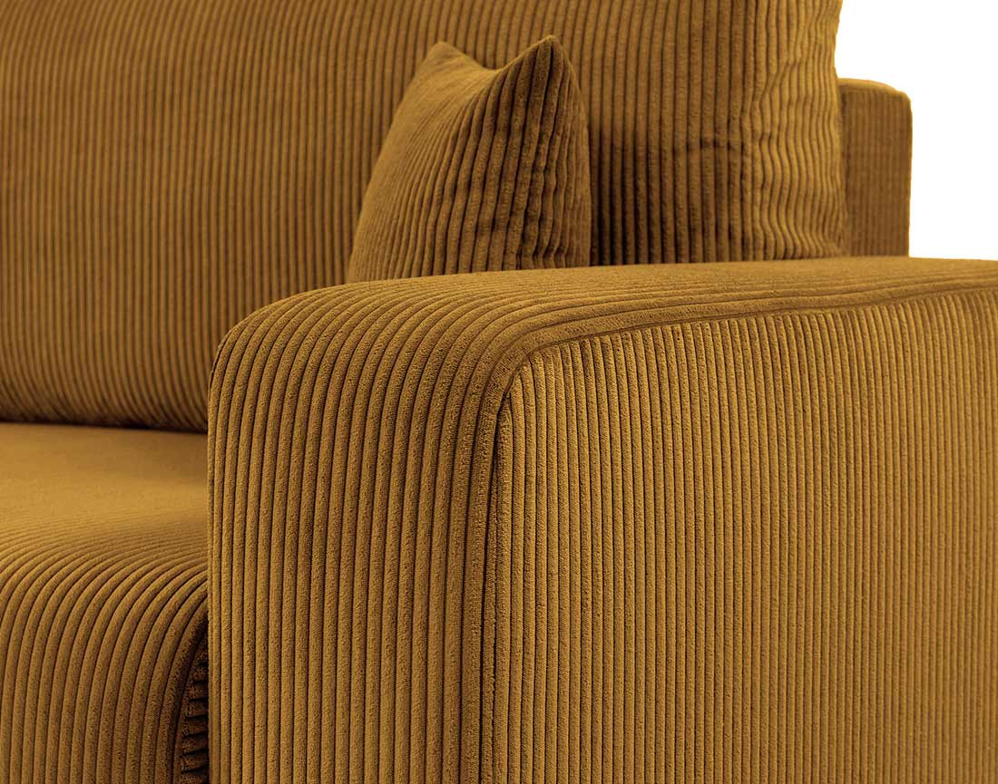 Canapé droit 3 places convertible avec coffre en velours côtelé Artemisa