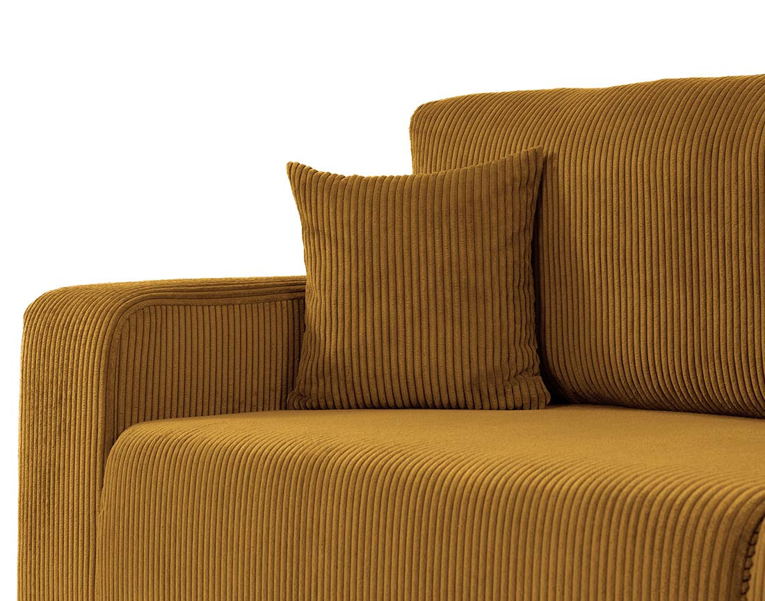 Canapé droit 3 places convertible avec coffre en velours côtelé Artemisa