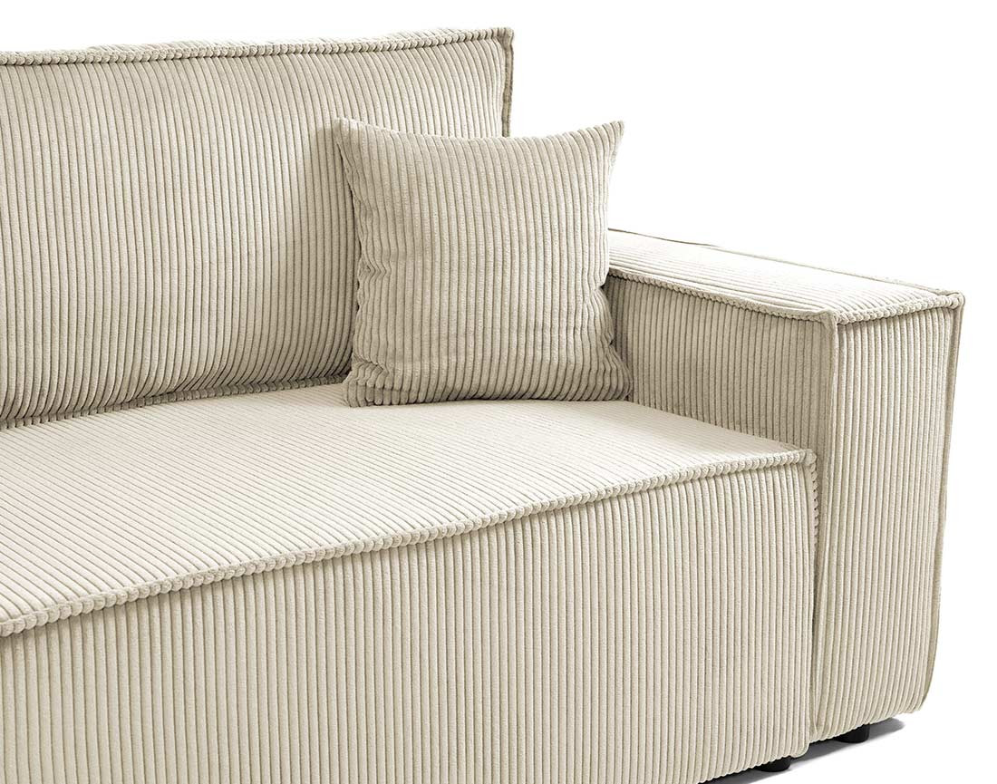 Canapé droit 3 places convertible avec coffre en velours côtelé Cezanne Canapé droit 3 places convertible avec coffre en velours côtelé Cezanne