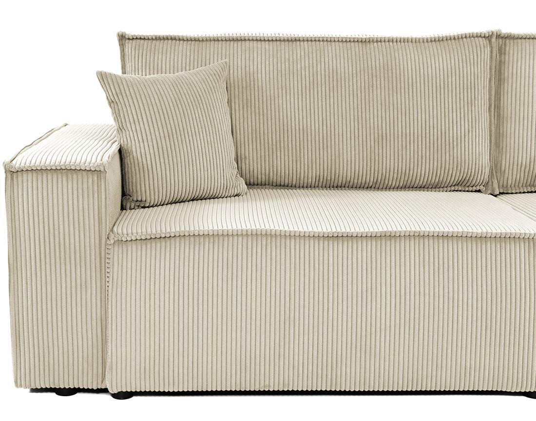 Canapé droit 3 places convertible avec coffre en velours côtelé Cezanne Canapé droit 3 places convertible avec coffre en velours côtelé Cezanne