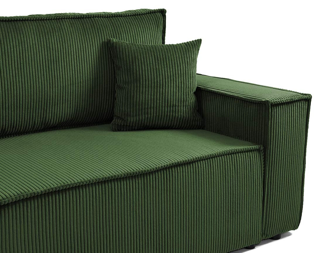 Canapé droit 3 places convertible avec coffre en velours côtelé Cezanne