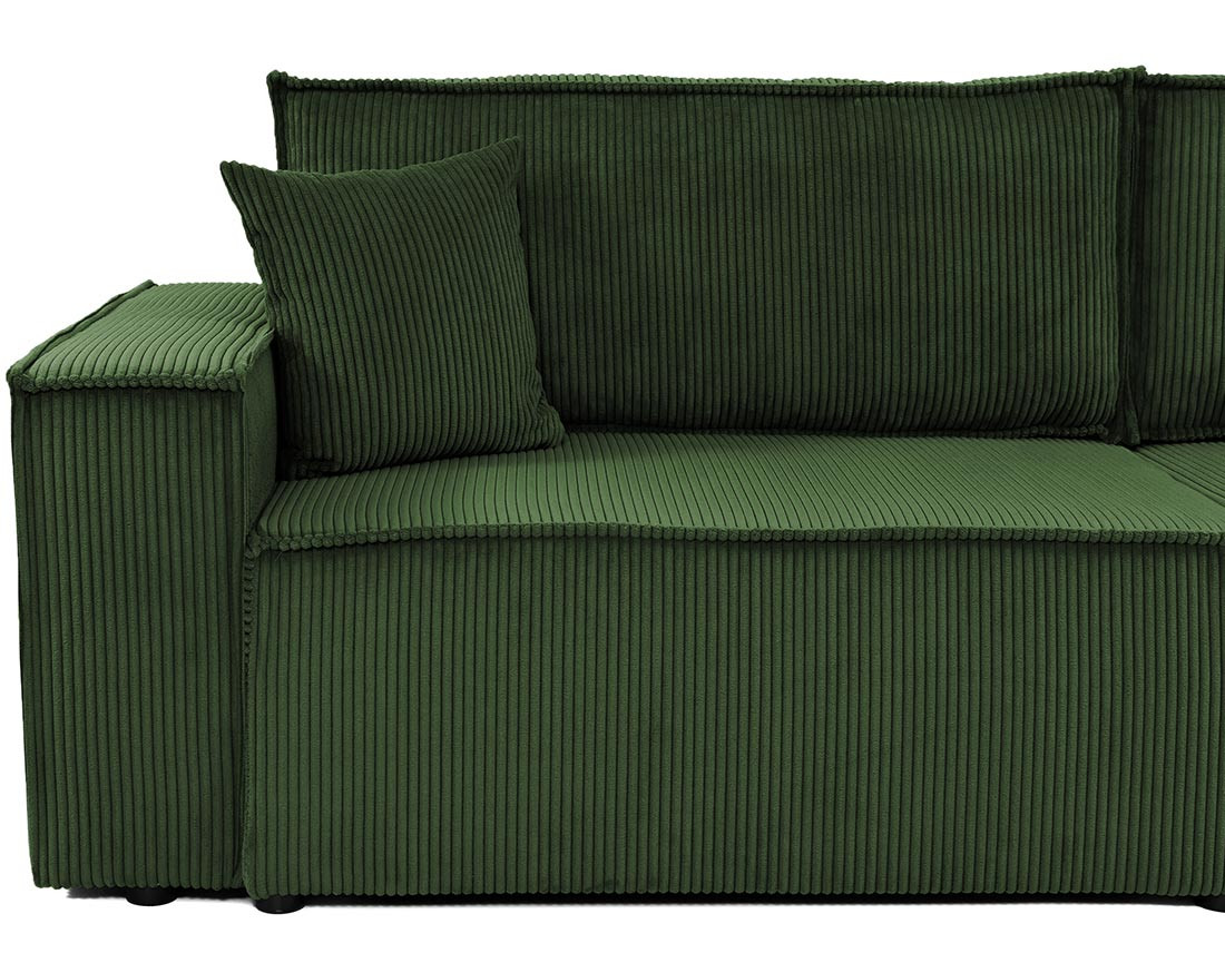 Canapé droit 3 places convertible avec coffre en velours côtelé Cezanne