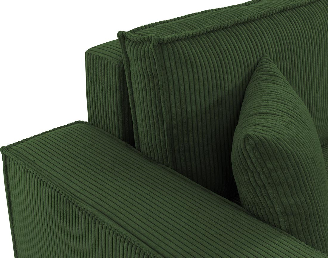 Canapé d'angle réversible 5 places convertible avec coffre en velours côtelé Cezanne