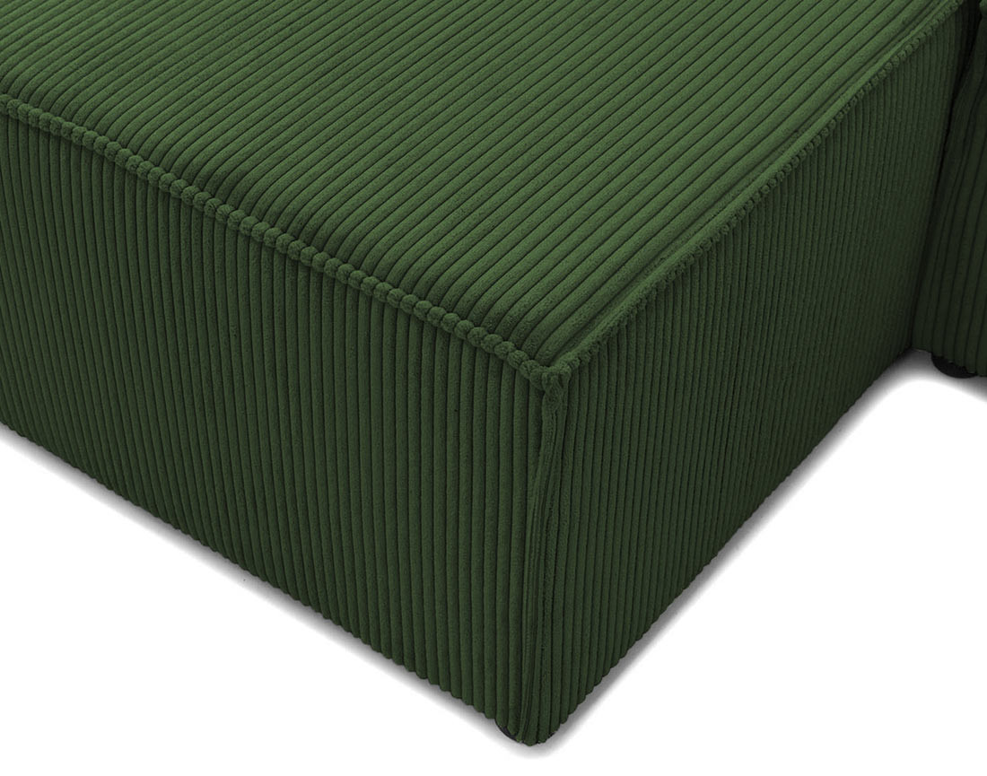 Canapé d'angle réversible 5 places convertible avec coffre en velours côtelé Cezanne