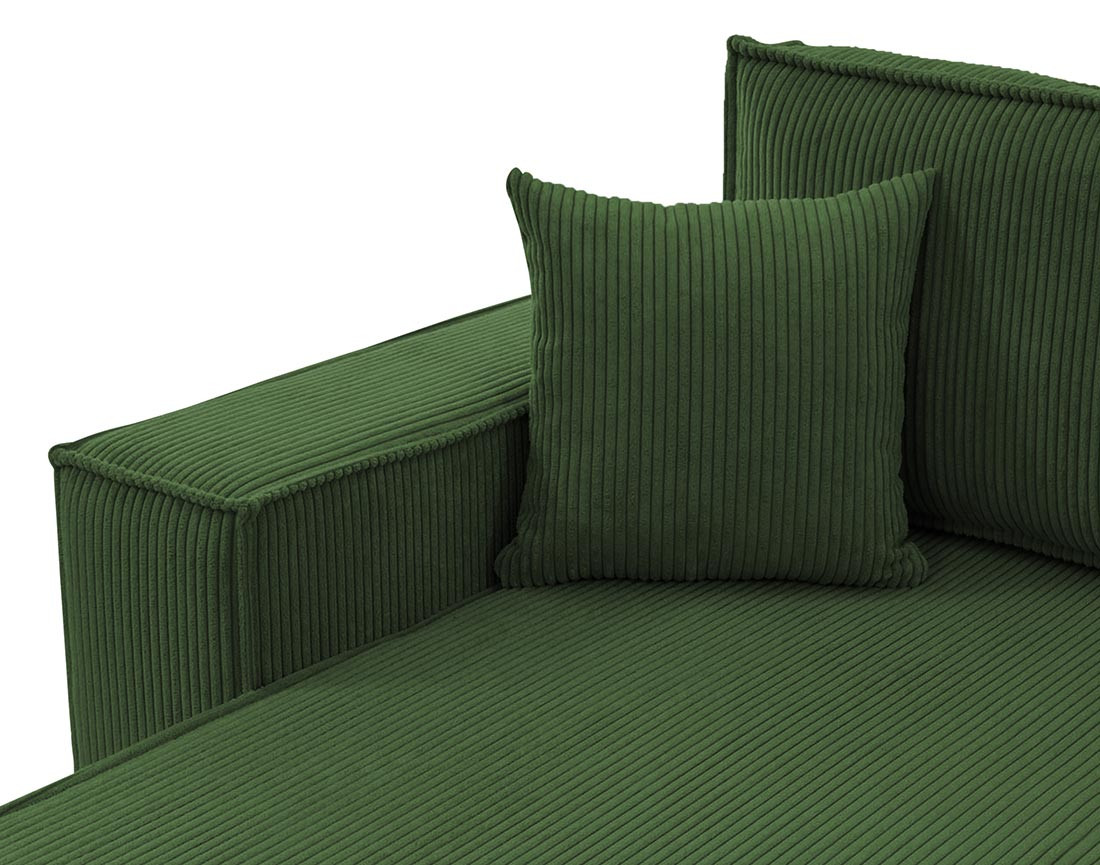 Canapé d'angle réversible 5 places convertible avec coffre en velours côtelé Cezanne