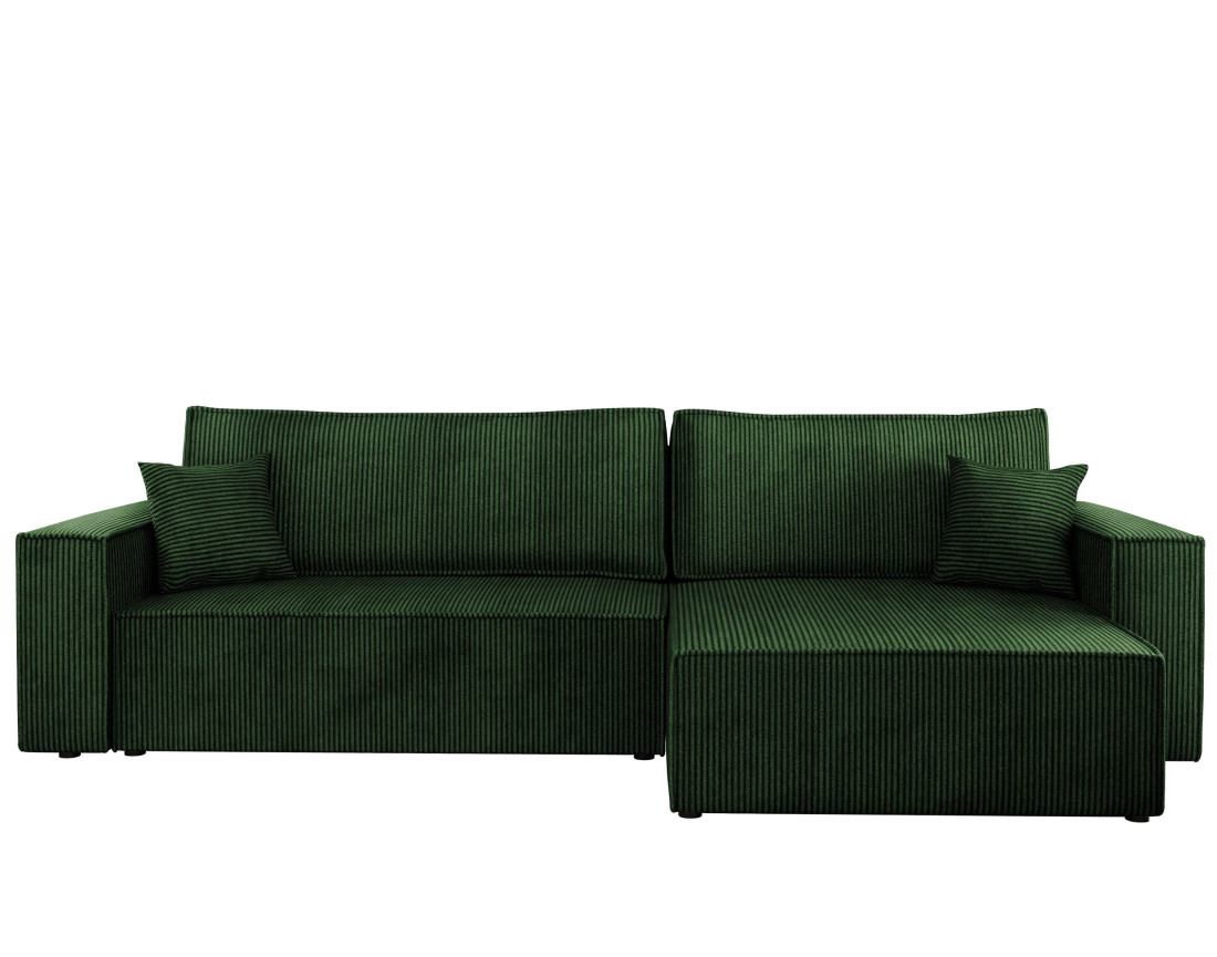Canapé d'angle réversible 5 places convertible avec coffre en velours côtelé Cezanne