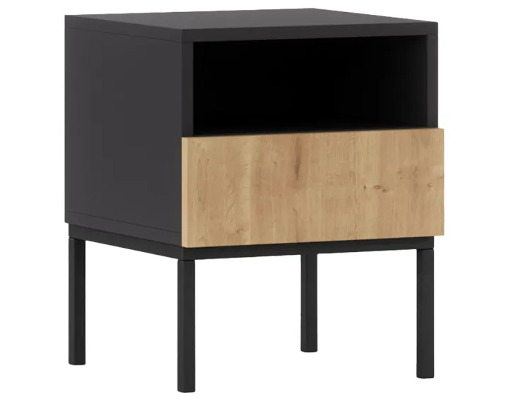 Table de chevet bois et noir 40 cm Felicia