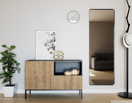 Buffet bas bois et noir 1...