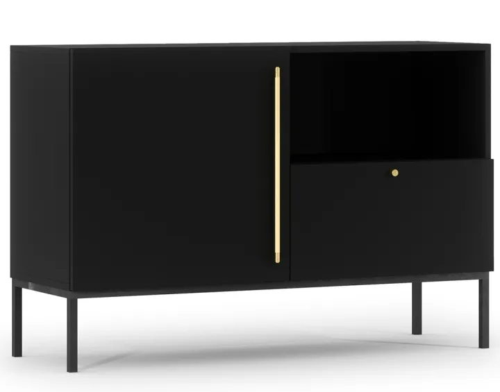 Buffet bas noir 120 cm Felicia