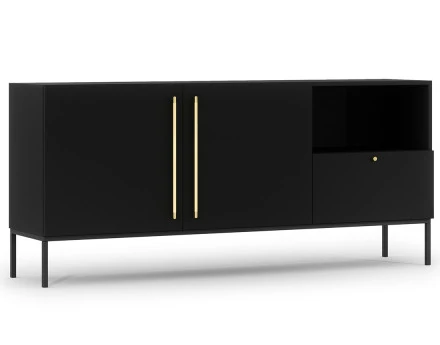 Buffet bas noir 2 portes, 1...